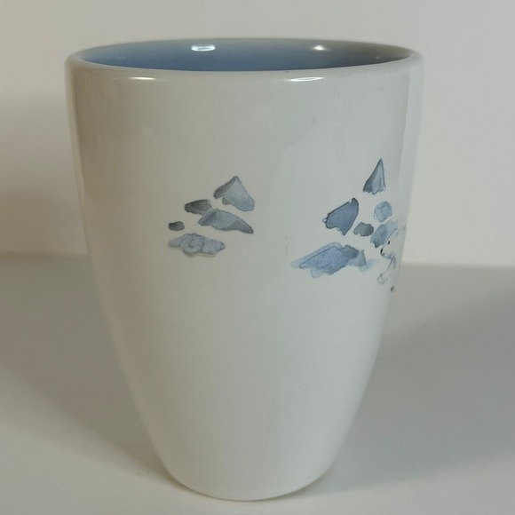 Pfaltzgraff Polar Bear Winter Mug Blue Interior White Stoneware Coffee Cup USA - Picture 2 of 5